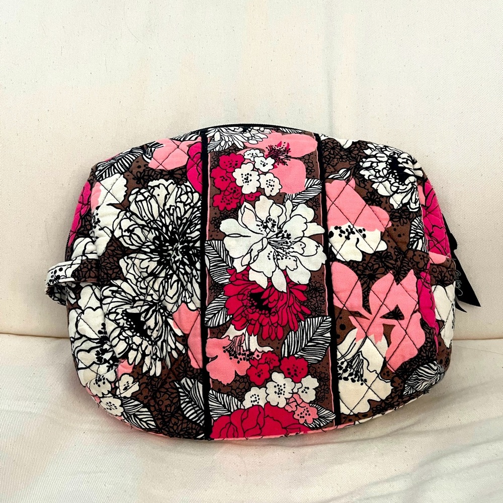 Vera Bradley mocha rouge cosmetic bag